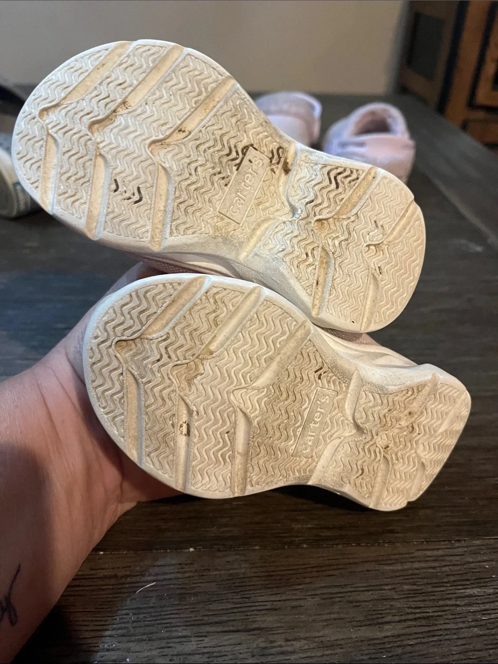 Carter's Pastel Pink Mesh Sneakers with Heart Accents